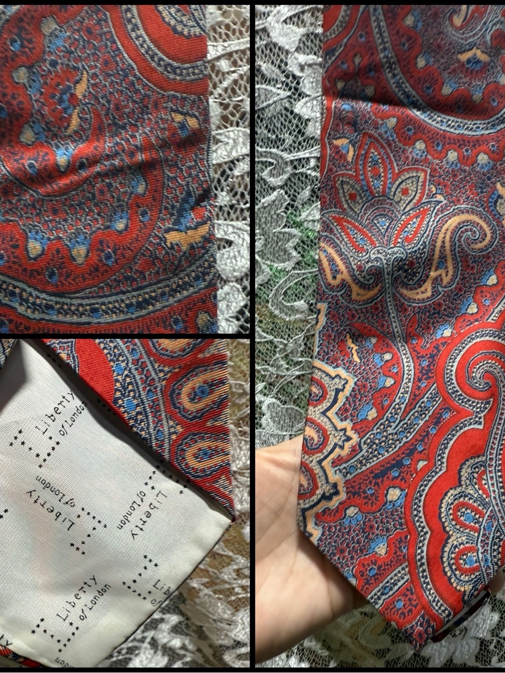Liberty of London vintage Red and Blue Paisley Silk Tie excellent condition